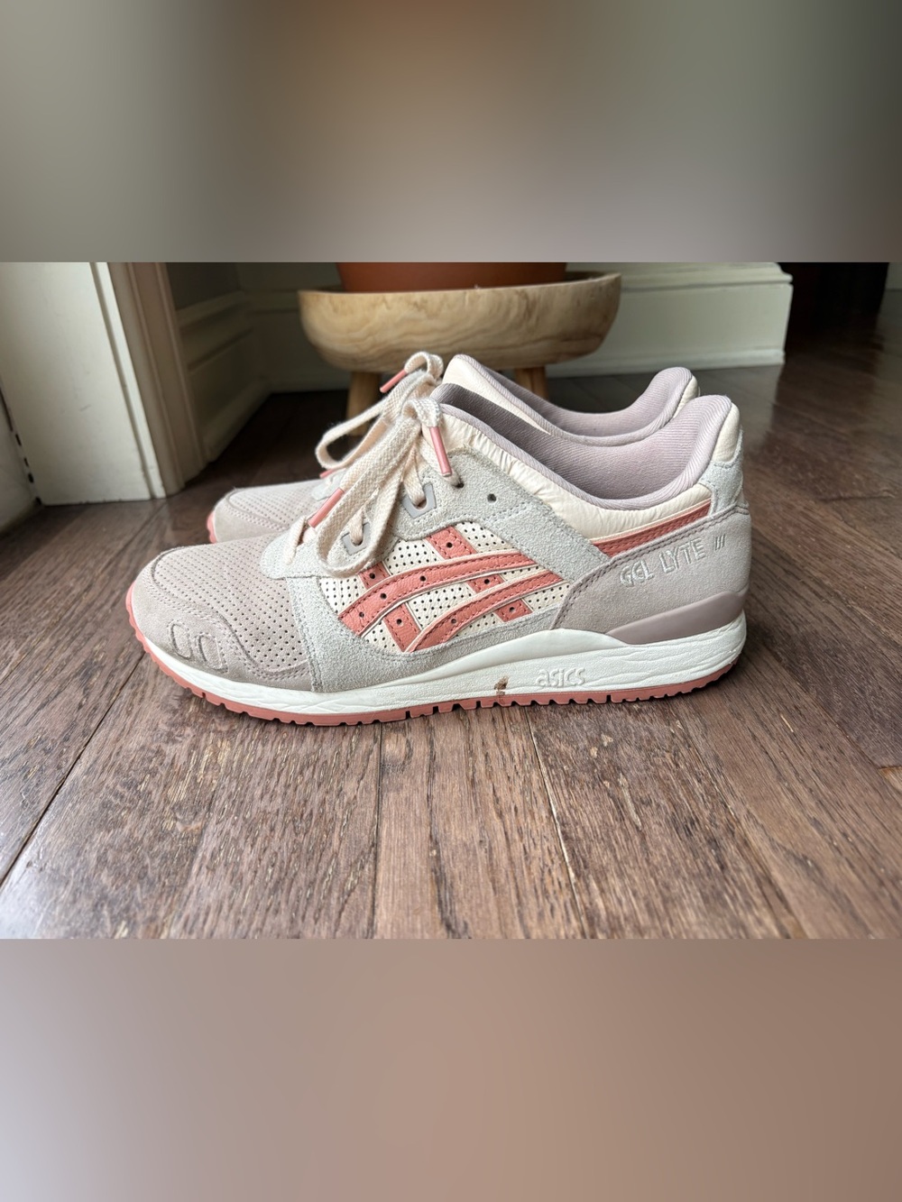 ASICS Women’s Pink and Blush Suede Mesh Sneakers